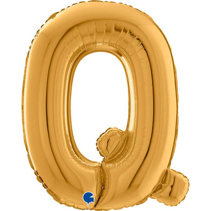 Foil Balloon Letter Ó, Q, 66cm, Gold