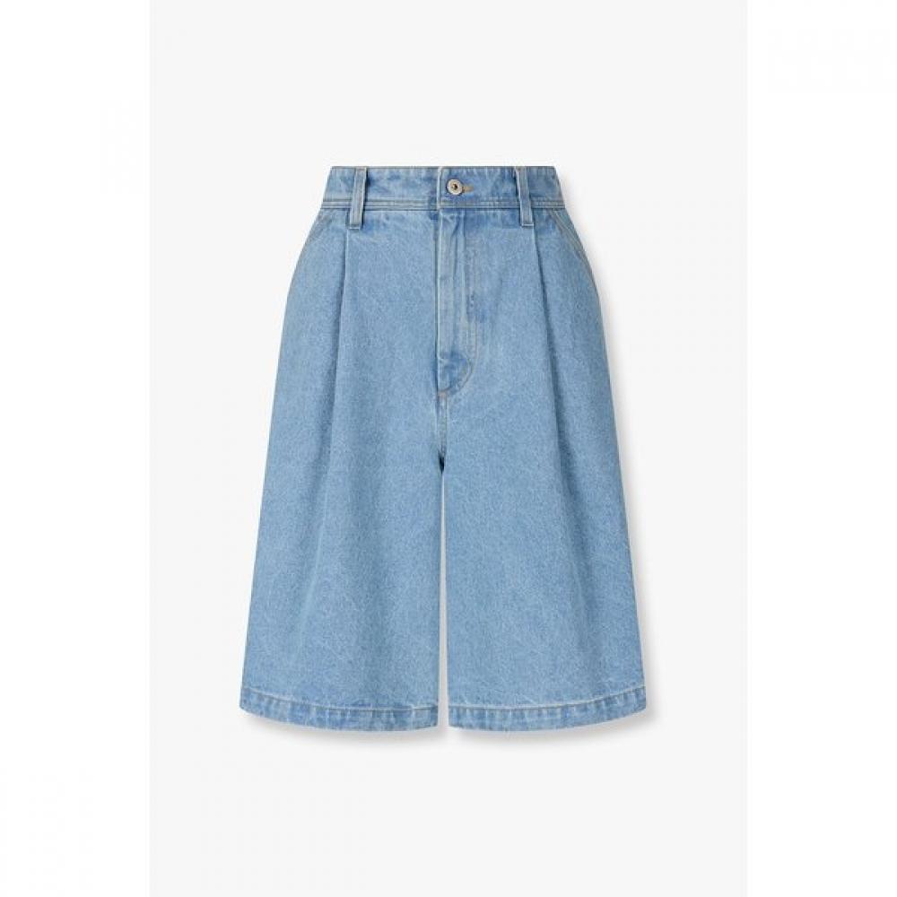 Studio Tomboy Denim Tuck Pleated Bermuda Pants 9176262982