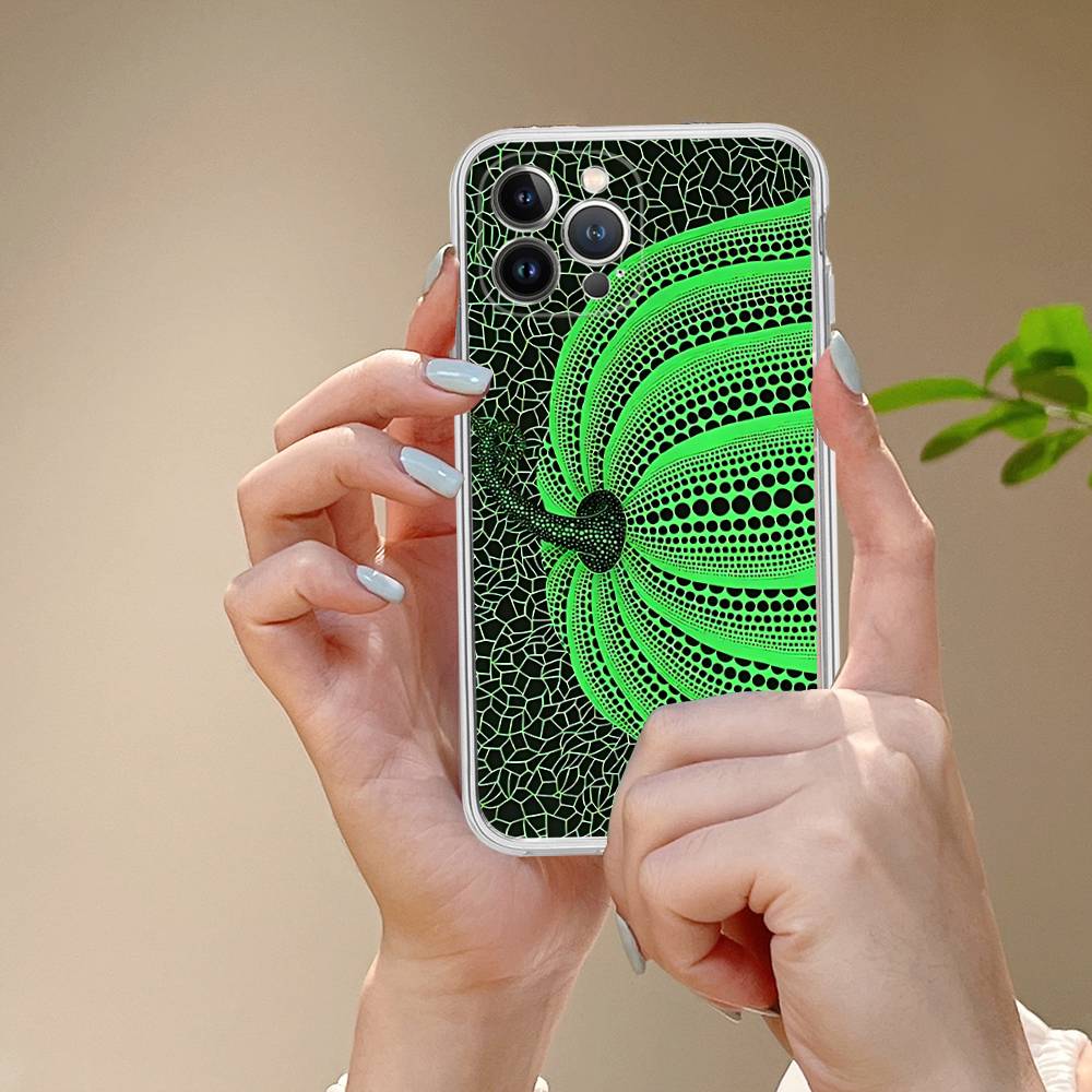 Yayoi Kusama Pumpkin Flower Art Phone Case For IPhone 17 16 15 Plus 14 13 Mini 12 11 Pro Max Soft Shell Cover