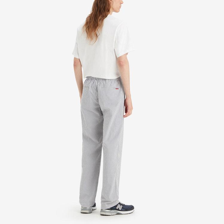 Levis Цветной блок в полоску Удобные брюки прямого кроя Повседневные мужские брюки Синий Белый A7362-0003