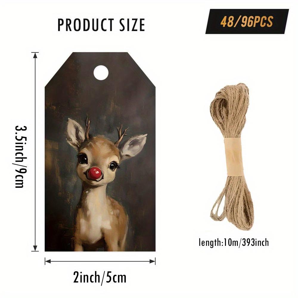 48PCS DIY Holiday Gift Tag Cards Multicolor Gift Packaging Supplies For Christmas