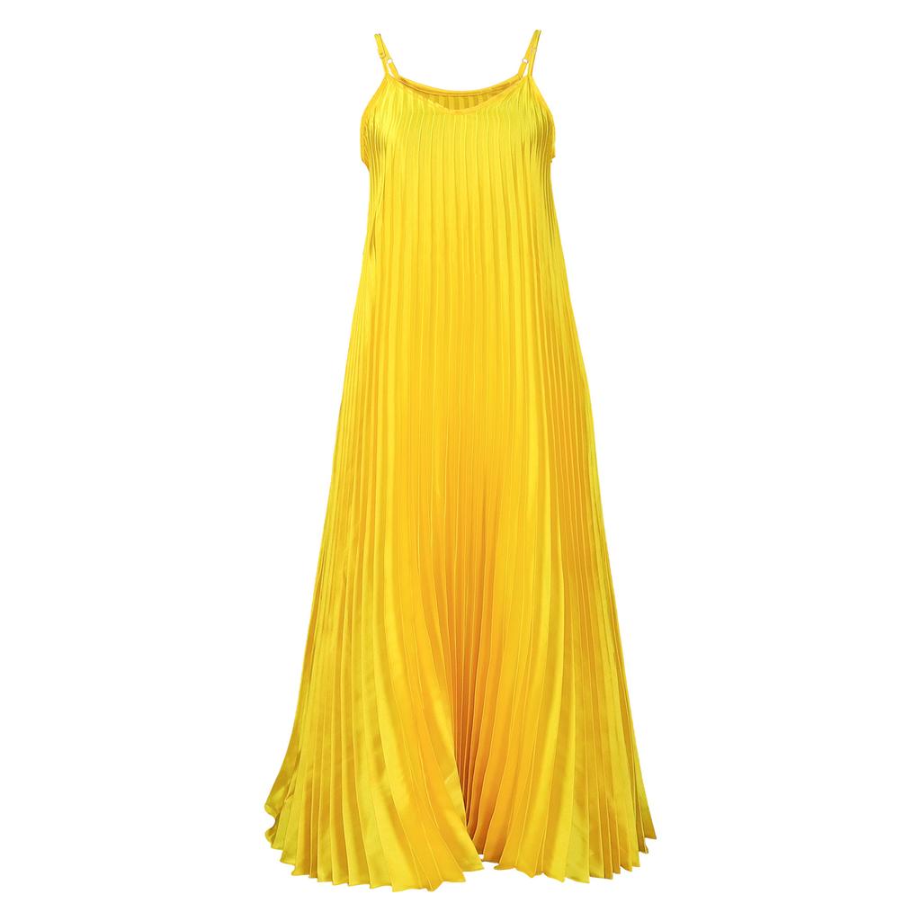 Женское платье с лямкой на бретельках размера плюс, летнее жатое плиссированное сексуальное модное платье трапециевидной формы, длинное платье