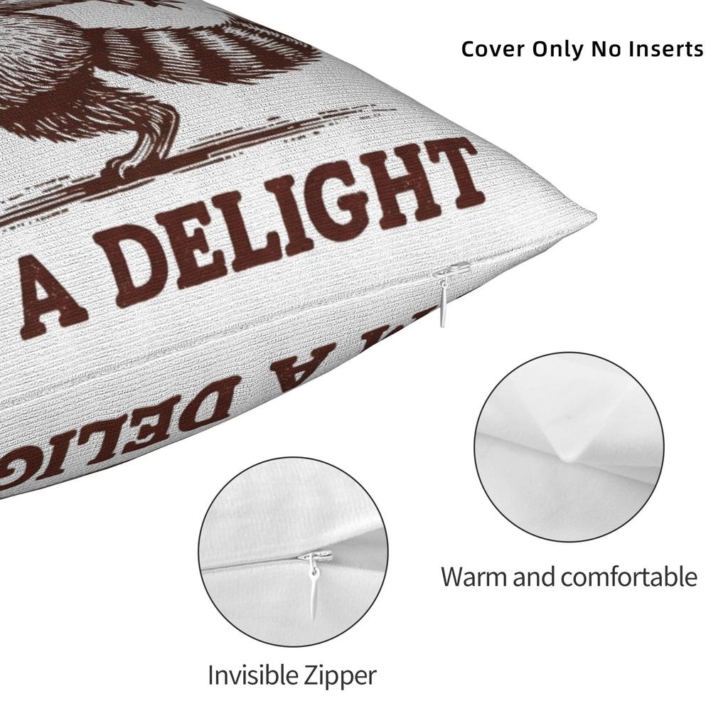 First Of All I'M A Delight Funny Raccoon Pillow Covers Stuff Printed Cushion Cover Gift Throw Pillow Case Cover Chair Multi-Size