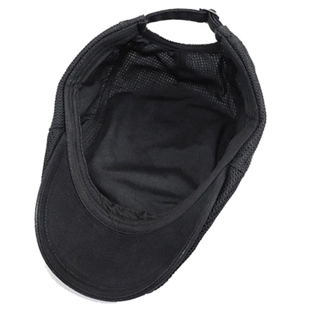Korean Style Mesh Flat Cap Solid Color Forward Peaked Cap Fashion Men Beret Hat Men