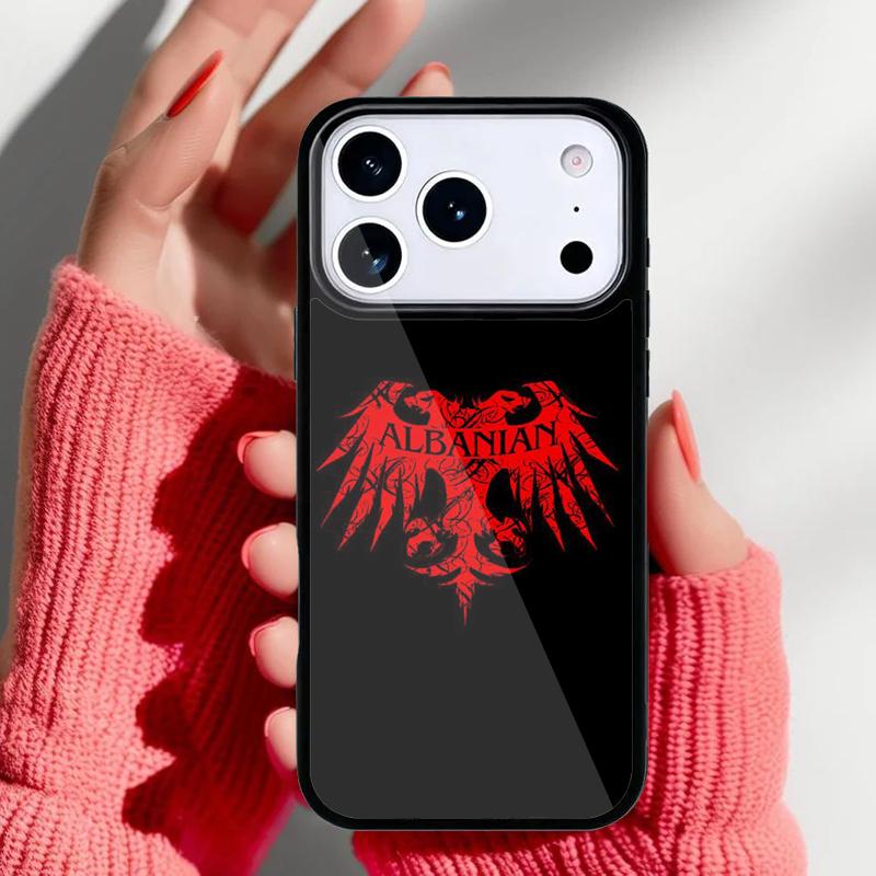 Чехол для телефона с орлом Флага Албании для iPhone 17 16 15 14 13 Pro Max Задняя крышка для 12 11 Pro Coque