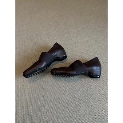 Версия из овчины~ Кожаные туфли Мэри Джейн с эластичной лентой и квадратным носком, женские 2025 новые модные универсальные туфли-лодочки на плоской подошве