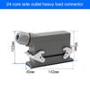 Rectangular Heavy Duty Connector HDC-HE4 6 10 16 20 24 32 48 Core Pin 16A Waterproof Aviation Plug  Top  And Side Line Connector