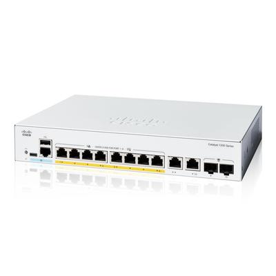 Cisco Systems Cisco Catalyst Smart Switch 8 Port GE PoE Ext PS 2x1GE Combo Metal Corps Бесшумный безвентиляторный для бизнеса (Циско) 1200-8П-Э-2Г