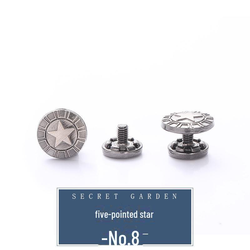 Пляжные тапочки с металлическими заклепками и съемной пряжкой: Сандалии с регулируемой высотой без гвоздей и сменными пуговицами.