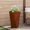 Rustic Planter Box 40 x 40 x 75 cm Weatherproof Steel