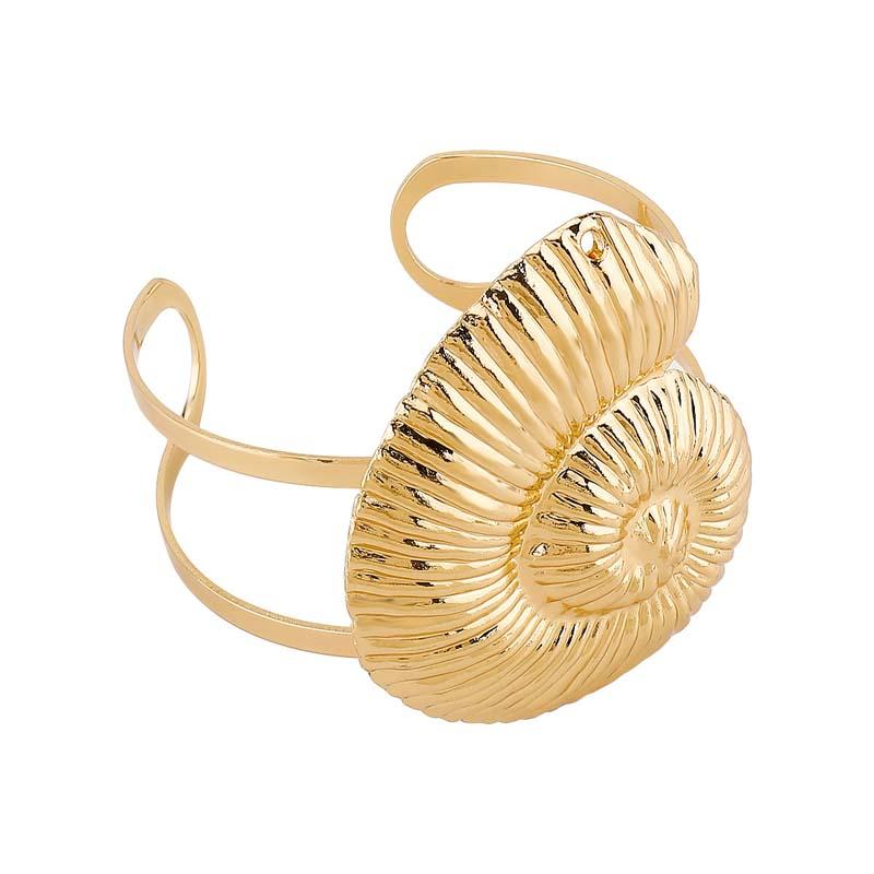 Exaggerated Metal Big Starfish Conch Opening Bracelet for Women Vintage Gold Color Adjustable Cuff Bracelets Jewelry Accessories
