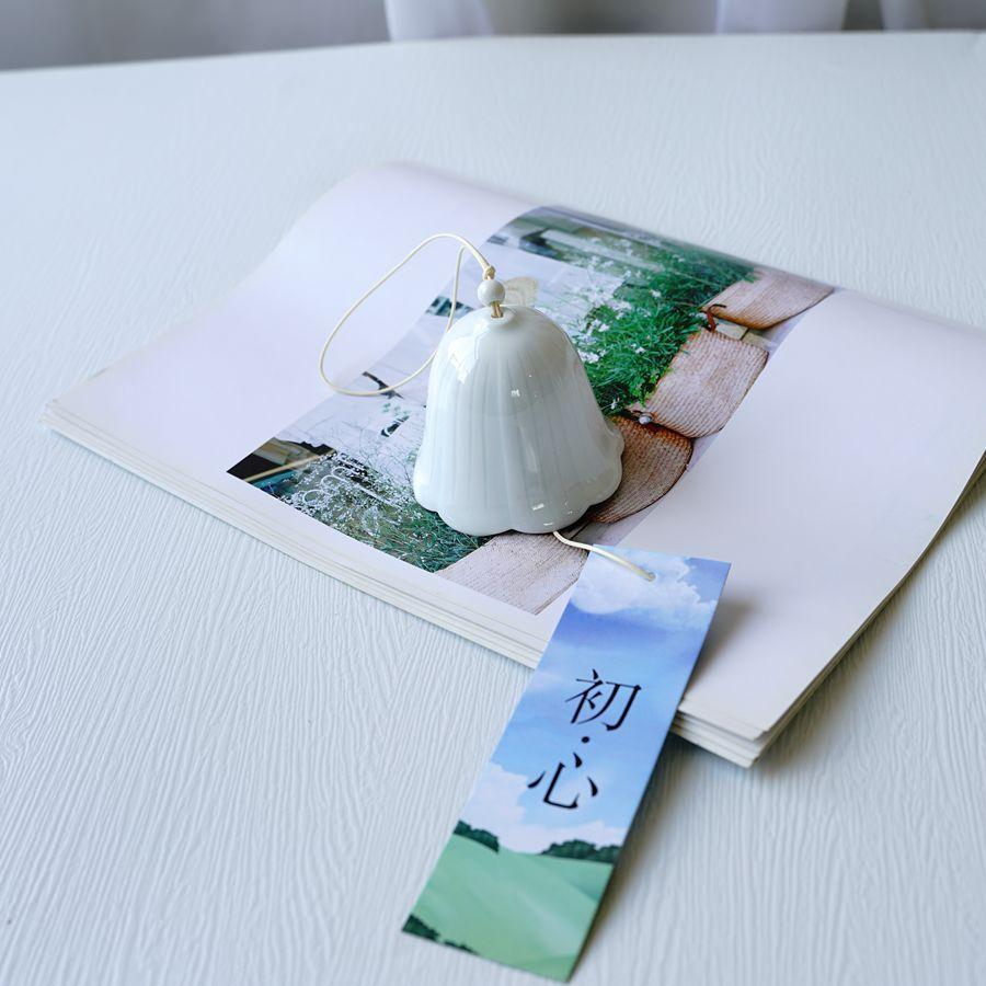 Подвесной колокольчик в японском стиле, тюльпан, керамический колокольчик, цветущая вишня, подвеска ручной работы, украшение для сада