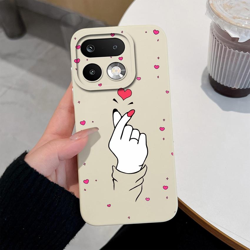 Для Oppo Realme 16 15 14 Pro Plus C85 Pro Reno15 Pro Oppo A6X A96 A95 A94 A93 A92 A91 A72 Чехол для телефона Сердце Любви Мягкий Жидкий Силикон Легкий Чехол