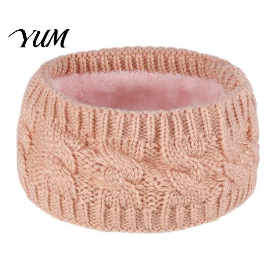 Knitted Headband with Fleece Lining Winter for Women, Soft Lined Thermal Hair Ear Warmers Women Band, Thickened Plush Warmer Cold Weather Outdoor