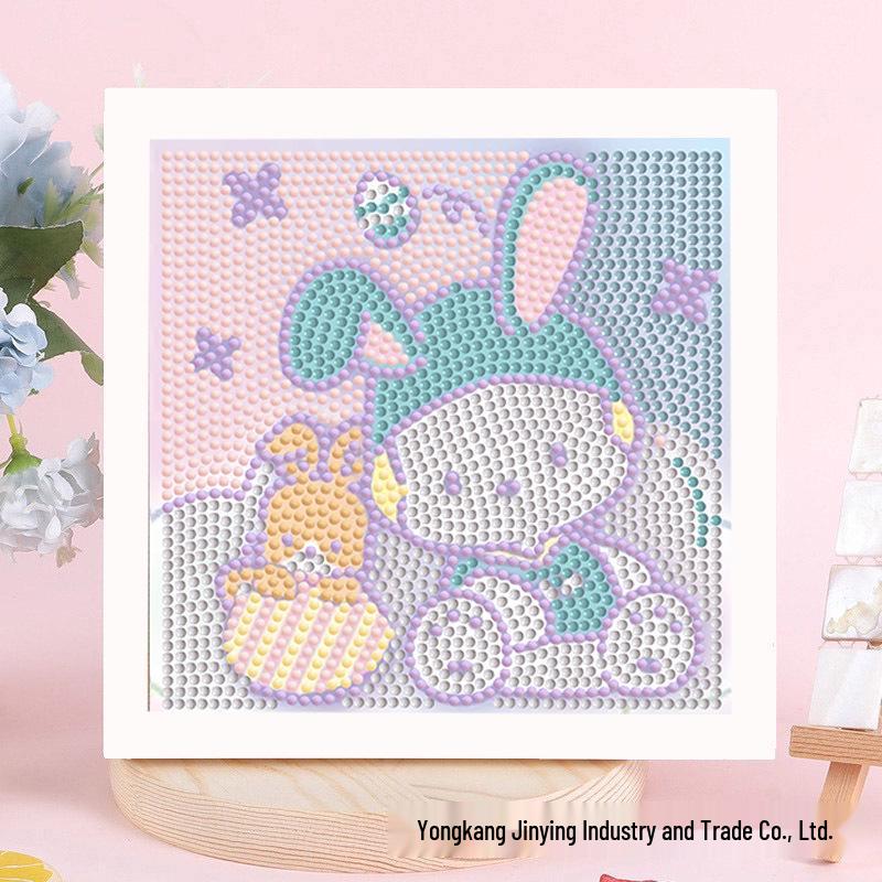 Детская алмазная мозаика Sanrio с наклейками-рамкой - Набор для самостоятельного изготовления, ручная работа, подарок