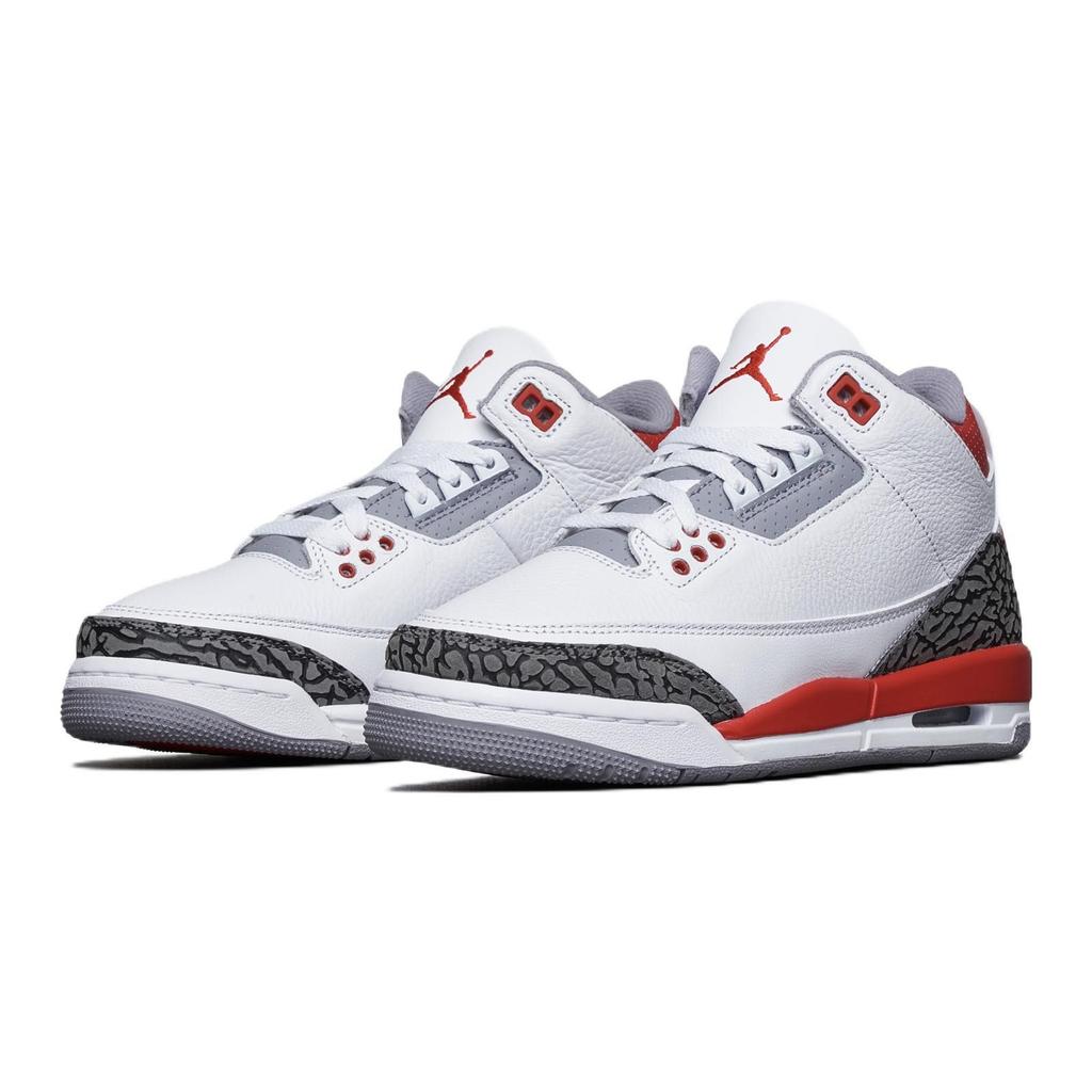 Детские кроссовки Air Jordan 3 Retro GS Fire Red 2022 White Cement-Grey Black DM0967-160