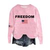 Women's Fashion Round Neck Pullover Top Long Sleeve Tee Printed Sweatshirt