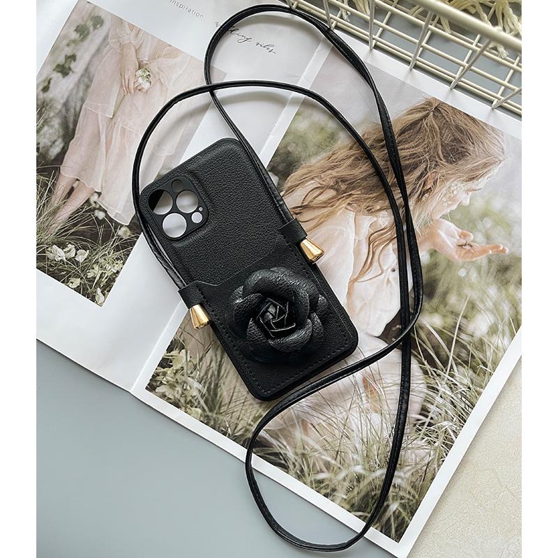 Корейский кожаный мягкий чехол из искусственной кожи с шейным ремешком для Iphone 12 13 Pro Max 11 X Xs Xr 8 7 Plus Se 3 2 10, держатель для карт, задняя крышка