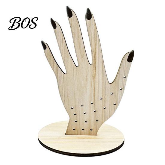 Bracelet And Earring Holder Hand Shape Ring Holder, 2D Wooden Jewelry Display Stand for Retro Rings Necklace, Minimalist Dresser Decor, Decorative