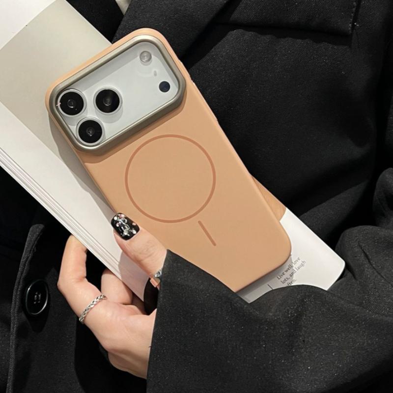 Минималистичный оранжевый тонкий магнитный чехол для iPhone 13 12 14 1 16 17 Pro Max Plus 17E E Air для противоударной защиты Funda