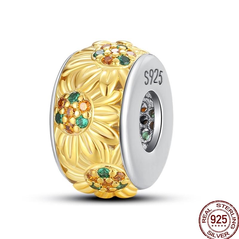 Оригинальные Медные Золотые Шармы Бусины Подсолнух Собаки Леопард Светлячок Подвески Подходят для Браслета Ювелирный Подарок Маркировка