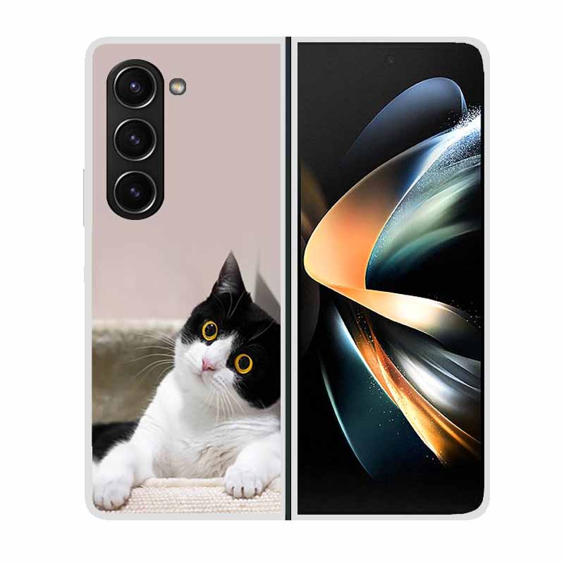 Для Samsung Galaxy Z Fold 2 3 4 5 Чехол для телефона Ударопрочный Жесткий Пластик Capa Милые Кошки Собаки Coque Защитный Прозрачный Прозрачный Capa