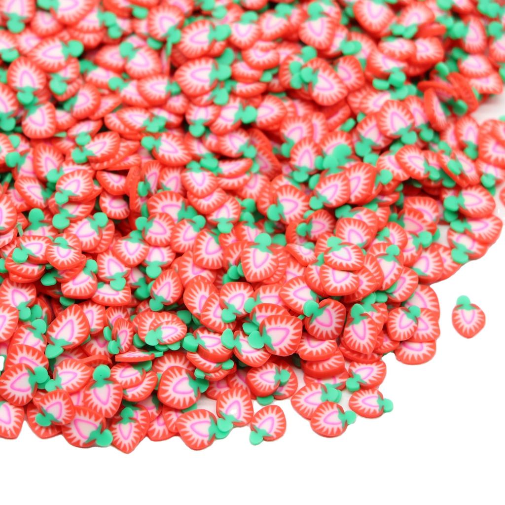Slime Accessories Polymer Clay Fruit Slices Strawberry Sprinkles Nail DIY Art Decor Scrapbooking Handwork Slime Filling