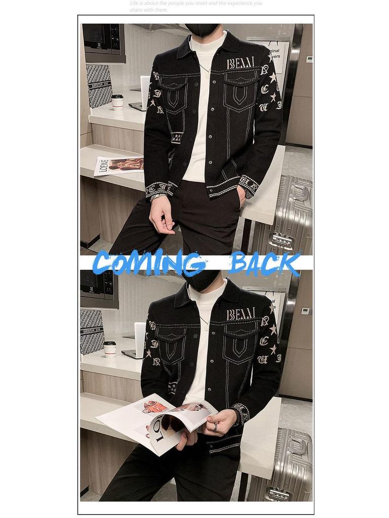 Мужская куртка с европейским воротником: Модная повседневная верхняя одежда Осень/Зима