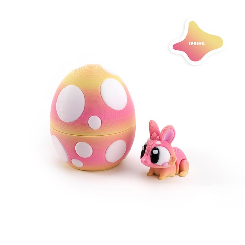 Милые 3D-печатные кроличьи яйца, модели животных, игрушки, разноцветный пасхальный кролик, домашний настольный декор, украшение, подарки на Светлую Пасху для детей