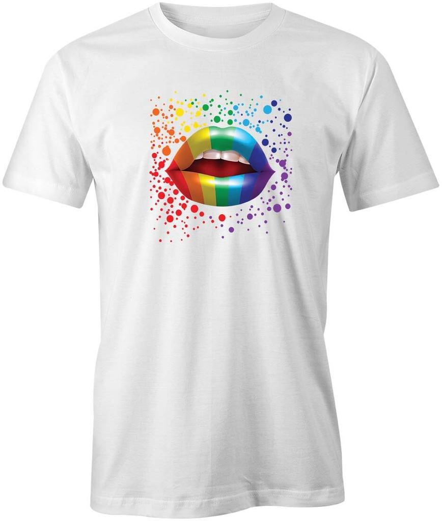 COMIC RAINBOW LIPS TShirt Tee Short-Sleeved Cotton CLOTHING ART S1WCA22
