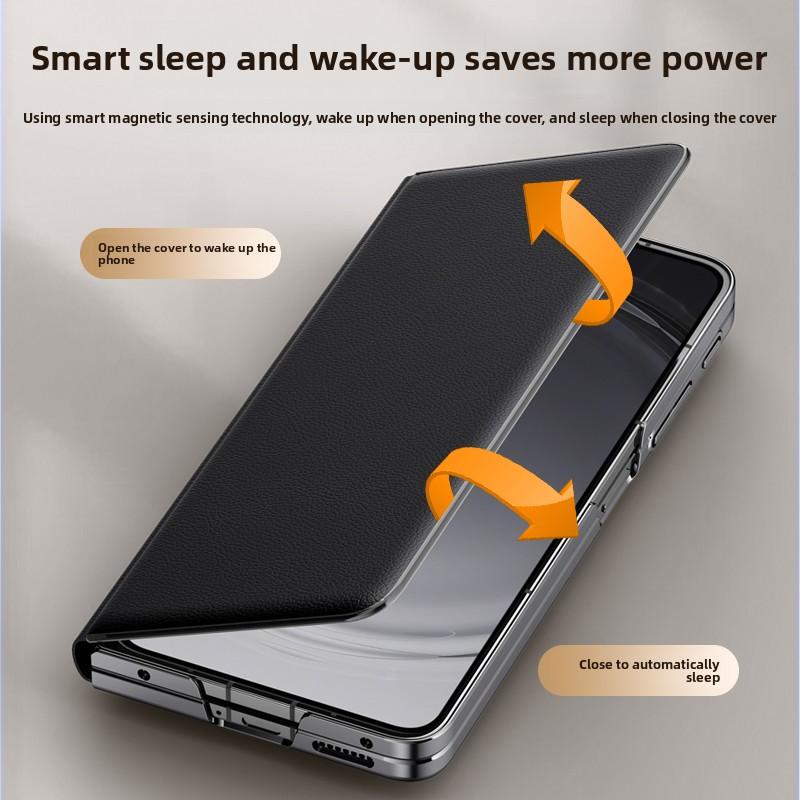 Чехол для OPPO Find N6 Роскошная ПУ Кожа Подставка для Линзы Спящий Режим Защитная Задняя Крышка для OPPO Find N6 N 6 Полное Покрытие Корпус Телефона