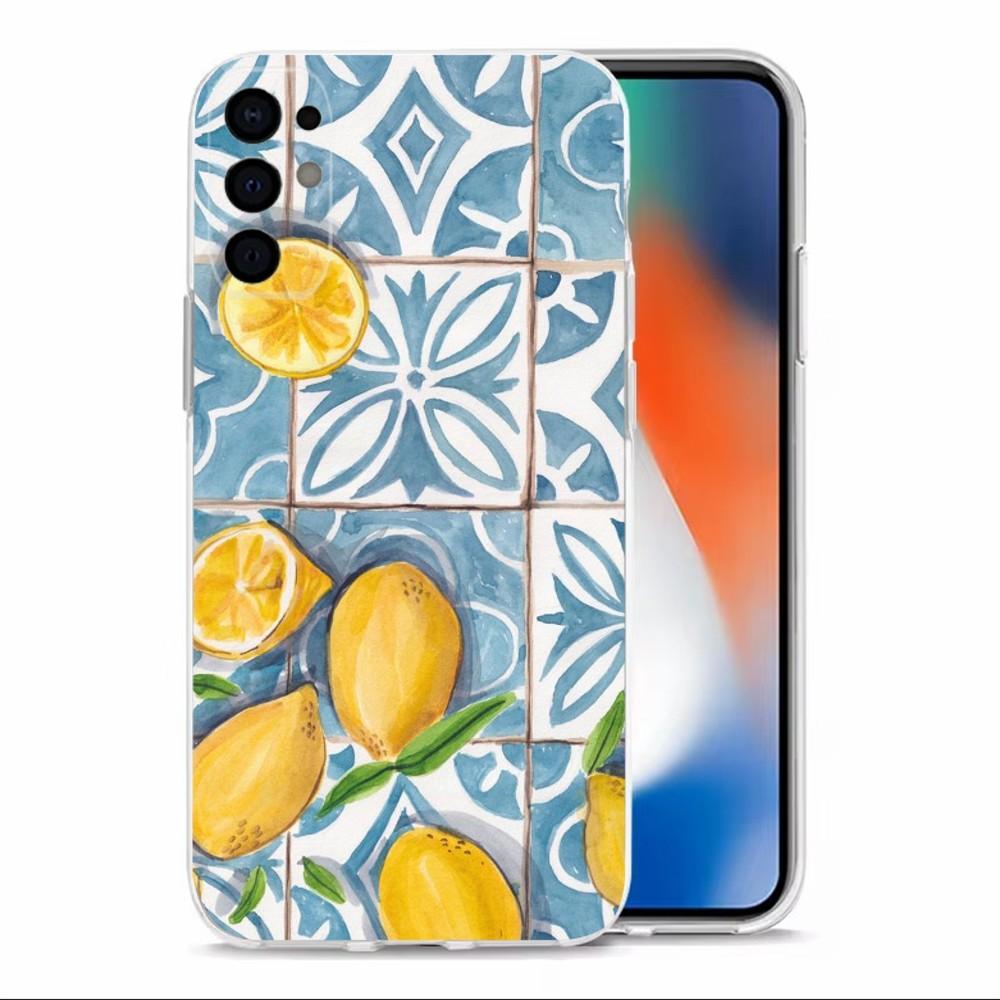 Фруктовый средиземноморский лимонный чехол для телефона Для Samsung S30,S23,S21,S22,S20 Ultra,S20 FE lite,S10,S9,S8Plus Прозрачный корпус