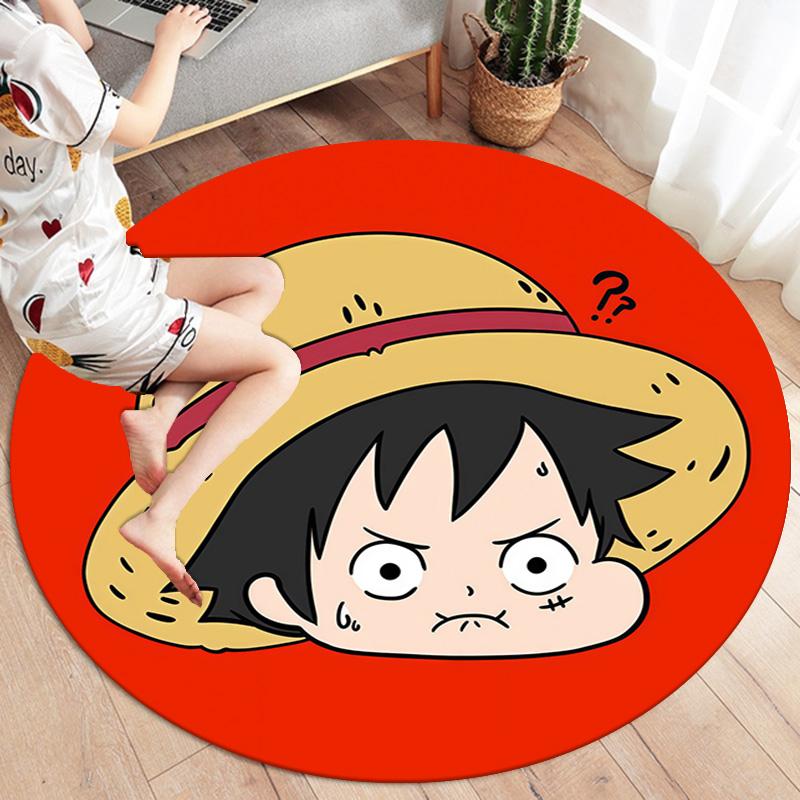 Ковер круглый с изображением Манки Д. Луффи из One Piece, ковер для гостиной, спальни, дивана, игровой комнаты, нескользящий коврик
