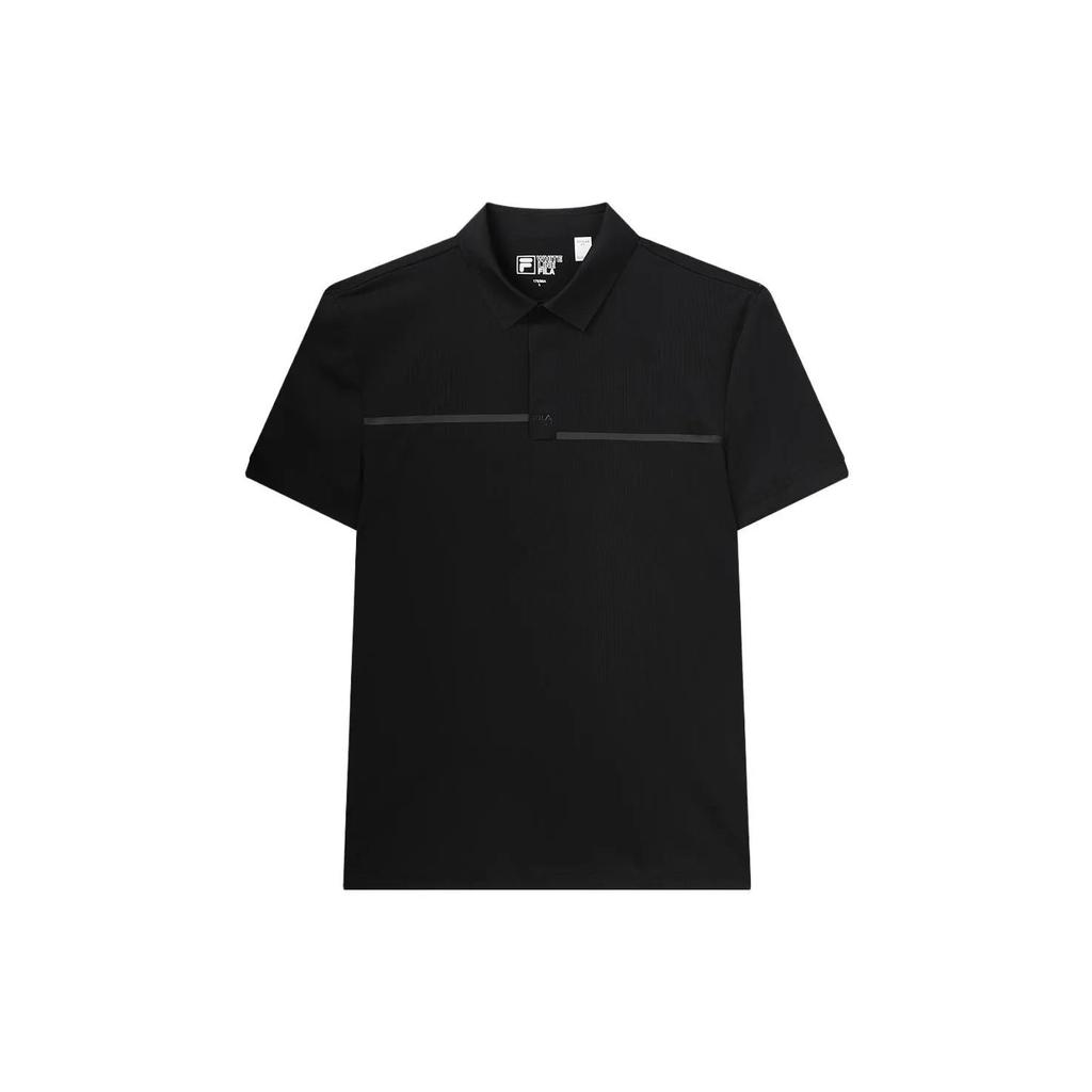 FILA Polo Shirts Men's Jet Black Polo Collar Moderate Straight Fit (Unisex) Polo Shirts F11M327116ABK