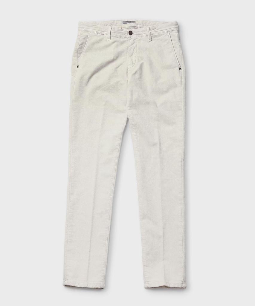 PANICALE Regular Slim Fit Textured Cotton Pants [Ivory]