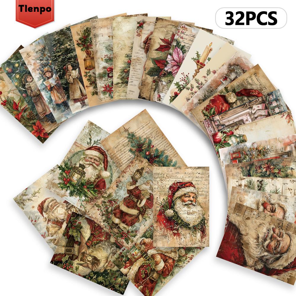 32pcs, Vintage Christmas Postcard, Birthday/Anniversary Gift, Collectible, Suitable for Gift Giving, Can Be Mailed.