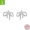 Water Drop Zircon Bow Stud Earrings, Elegant And Romantic Girl'S Heart S925 Sterling Silver Stud Earrings.