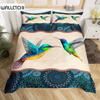 Boho Mandala Duvet Cover Set Hummingbird Bedding Set Microfiber Farmhouse Cute Birds Comforter Cover Queen for Kids Boys Girls