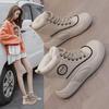 Женские высокие зимние кроссовки из хлопкового бархата, 2025 г., новые универсальные белые спортивные туфли MX-5507