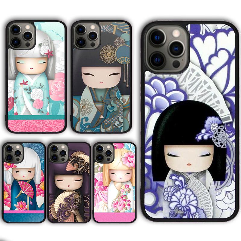 Японская кукла Кокеси Кейко Чехол для телефона для iPhone 17 Air 16 16e 15 13 14 11 12 Pro Max Plus coque fundas Оболочка