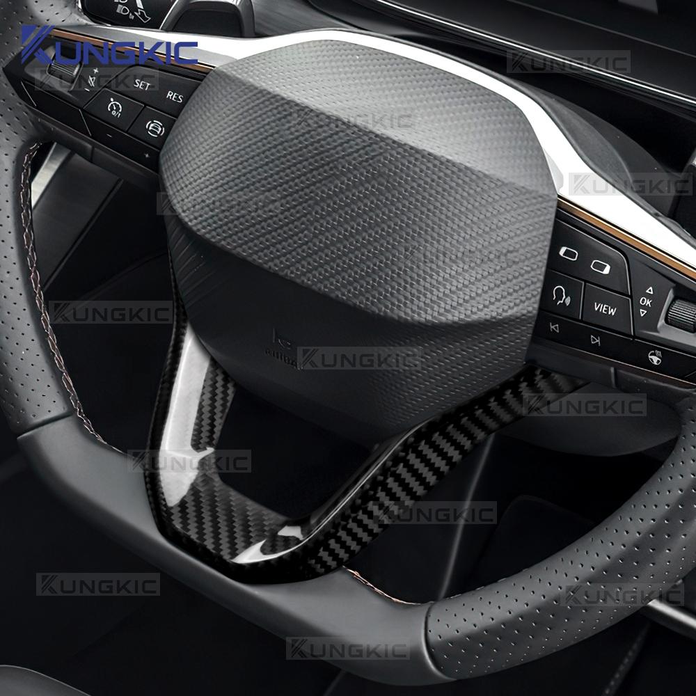 Real Dry Carbon Fiber Trim For Seat Ateca/ibiza/Leon/Tarraco For Cupra Formentor/Ateca/Born/Leon 2021-2026 Car Steering Wheel