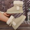 Soft Non Slip Thick Bottom Furry Snow Boots Women 2025 Winter Warm Fluffy Fur Ankle Boots with Platform Metal Buckle Plush Shoes