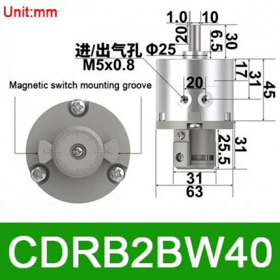 Пневматический поворотный цилиндр с лопастью типа SMC CRB2BW CDRB2BW CDRB2BWU 10 15 20 30 40-90S 180S 270S