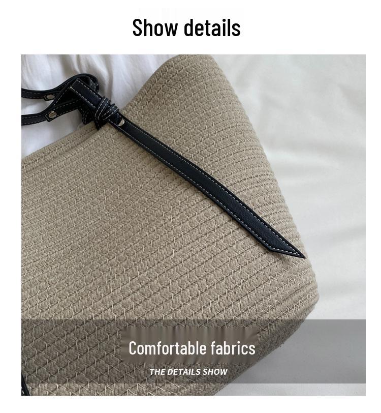 Женская плетеная сумка-тоут из соломы большой вместимости - Новый стиль лета 2025