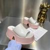Fashion Designer Summers Chunky Women Slippers Fashion Elegant Open Toe Platform Thick Heel Slides Ladies Outdoor Beach Sandalias