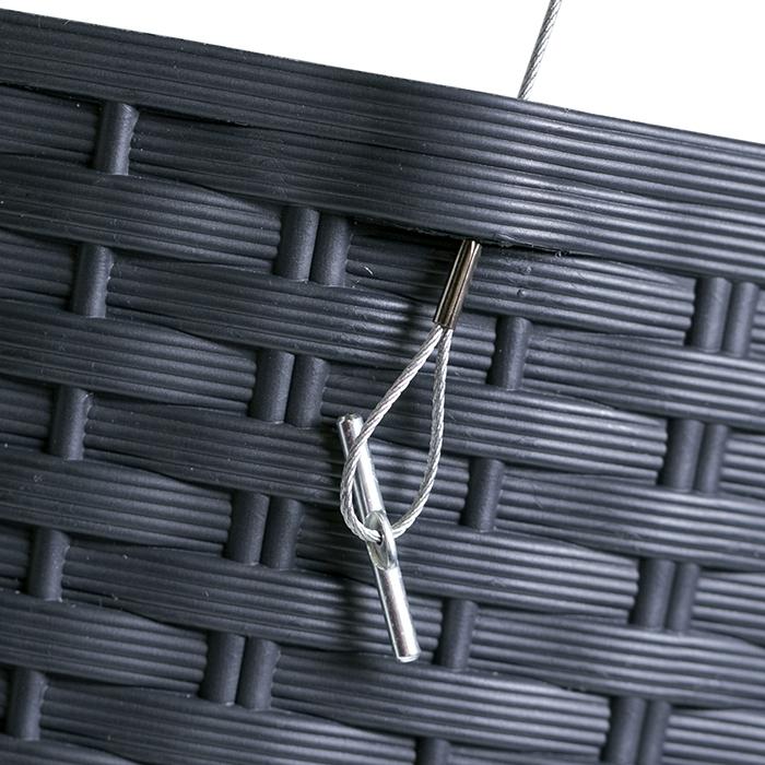 Round Hanging Flowerpot with Irrigation Insert Rattan Balcony