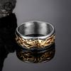 Золотое Кольцо из Нержавеющей Стали с Норвежским Змеем Мидгарда Viking Jewelry Ouroboros Дракон Йормунганд Мужское Модное Аксессуар с Рунами