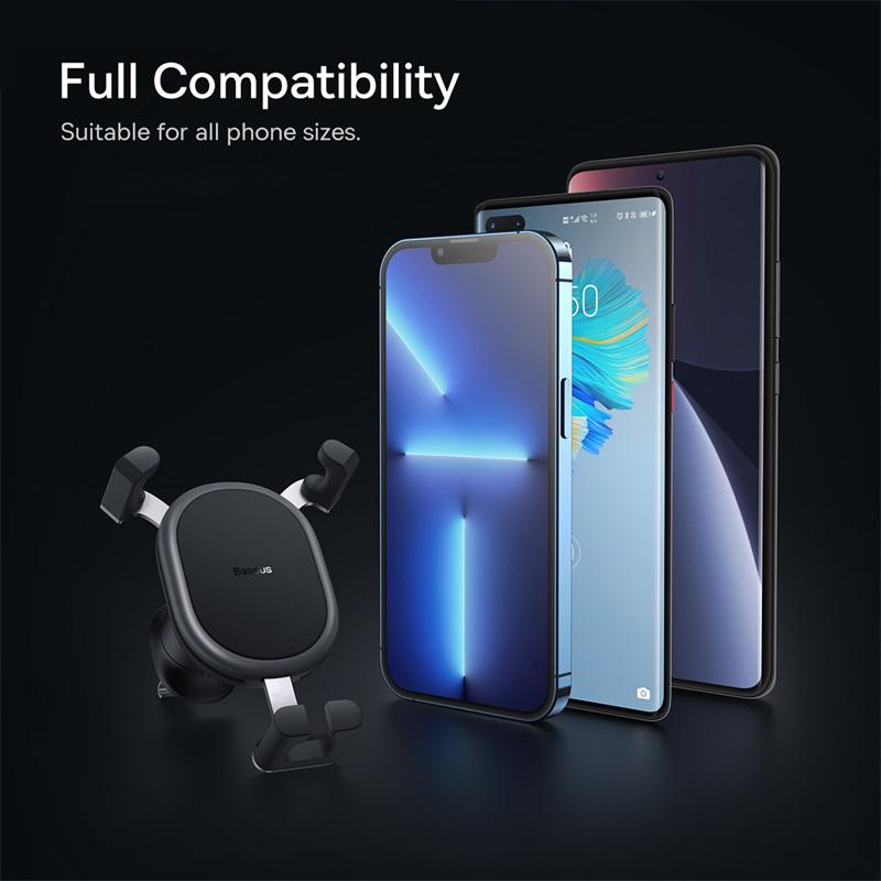 Baseus Car Phone Holder Metal Silicone Gravity Auto Air Vent Smartphone Stand For iPhone13 Xiaomi Samsung Car Mobile