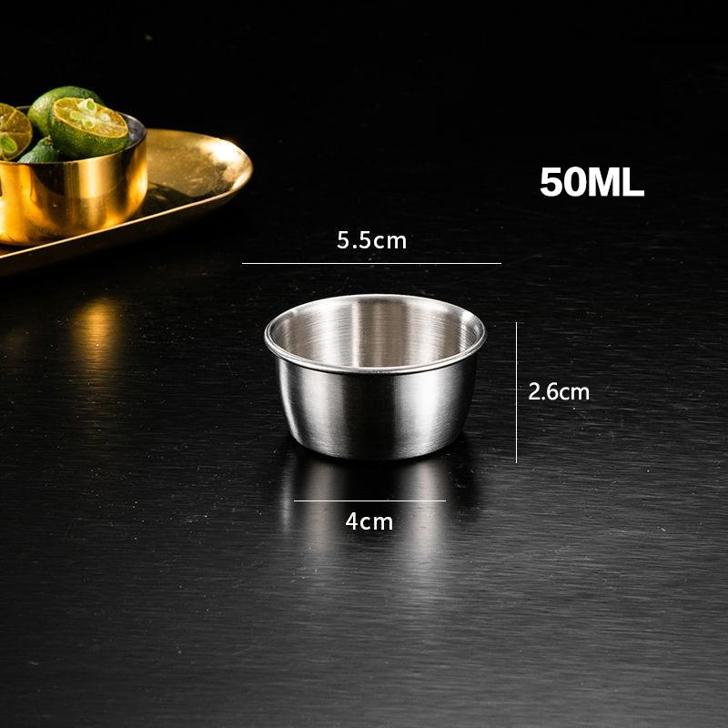 Небольшая тарелка для приправ из нержавеющей стали 304, кухонная чаша для соуса, миска для кетчупа, тарелки для закусок, суши, уксус, соевый соус, блюдце