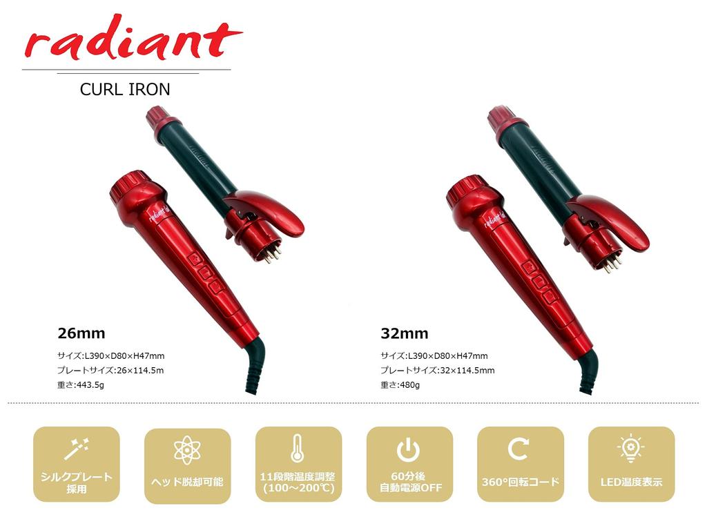 Radiant Lol 32mm Set Curling Iron with Removable Head